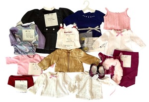 lot 122 image: Variety of Adorable American Girl Clothing including American Girl Doll Blue Rhinestone Studded Dress NEW Retired Store Exclusive