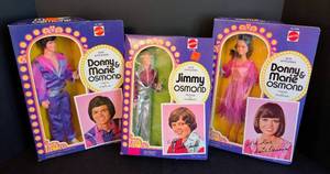 lot 23 image: Vintage Donny, Marie and Jimmy Osmond Mattel Dolls