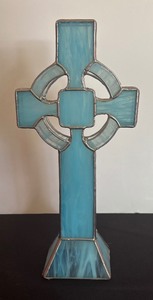 lot 246 image: Stunning Stained Glass Cross Decor