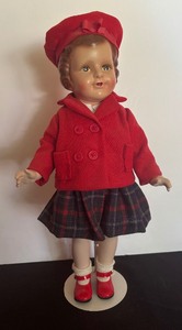 lot 251 image: Charming Vintage Doll with Adorable Outfit