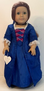 lot 314 image: Pleasant Co. American Girl Felicity Merriman in Blue Christmas Dress