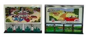 lot 215 image: Vintage Kiddie Classics Welcome Sign & Famous Food Sign in Bills Boards Series