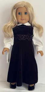 lot 446 image: American Girl Doll Truly Me with Velvet Dress with White Blouse