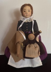 lot 424 image: Sarah Morton Silhouette  Spindle Collection Doll from Silhouette Farm Made and Signed by Mary C. Michaud