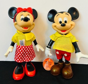 lot 404 image: Vintage Mickey and Minnie Mouse Figures,Walt Disney Productions