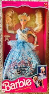 lot 295 image: Vintage 1991 American Beauty Queen Barbie Doll by Mattel