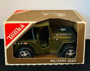 lot 392A image: Vintage Tonka Military Jeep Toy in its Original Box