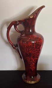 lot 25 image: Mid Century Fat Lava Vase  Pitcher