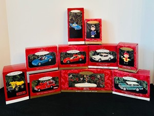 lot 394 image: Beautiful Vintage Collection of Hallmark Keepsake Ornaments including Classic Cars, Trucks and Peanuts Characters