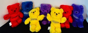lot 289 image: Seven Crayola Color Collectible Bears Vintage 1986 by Great International, Inc.