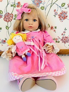 lot 41 image: 21-Inch Doll by Berenguer Boutique Girl Doll with Plush Companion