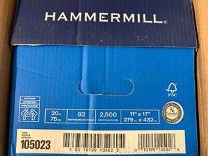 2500 Sheets of Hammermill Copy Paper - 11x17