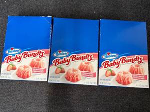 lot 131 image: 3 Boxes of Hostess Baby Bundts - Strawberry Cheesecake