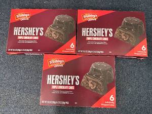 lot 141 image: 3 Boxes of Hersheys Triple Chocolate Cakes