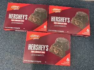 lot 143 image: 3 Boxes of Hersheys Triple Chocolate Cakes
