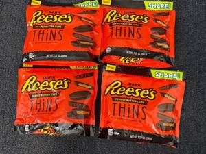 lot 165 image: 4 Bags of Reeses Dark Chocolate Thins