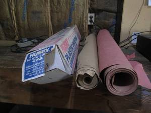 lot 102 image: Misc rolls of Husky plastic sheetin...