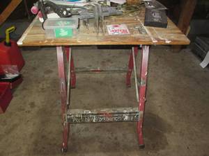 lot 127 image: Portable work bench plus content...