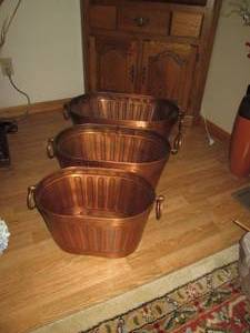 lot 20 image: 3pc decorative Copper style wash ba...