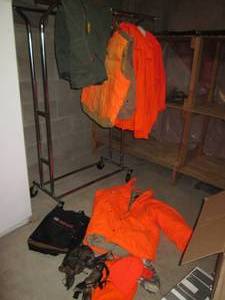 lot 33 image: Covered tote containing misc blaze ...