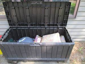 lot 159 image: Keter outdoor patio storage trunk...