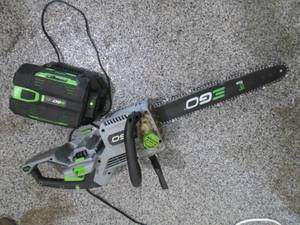 lot 230 image: Ego 56v battery operated chainsaw w...