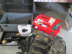 lot 246 image: Large Plano tackle box, red tool bo...