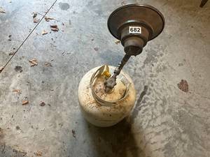 lot 682 image: Used Propane Tank with Heater Attachment