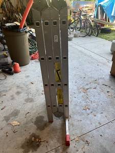 lot 703 image: Heavy-Duty Multi-Position Aluminum Ladder