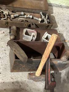 lot 779 image: Vintage Metal Toolboxes with Assorted Hand Tools and Hardware