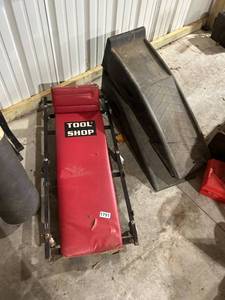 lot 791 image: Tool Shop Mechanic Creeper and Plastic Car Ramp Set