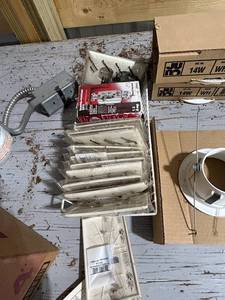 lot 816 image: Collection of Electrical Wall Plates and Outlet Box with Wiring