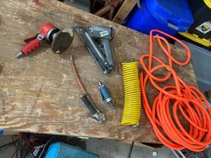 lot 893 image: Assortment of Pneumatic Tools and Air Hoses
