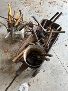 lot 872 image: Collection of Vintage Hand Tools with Radio Flyer Wagon