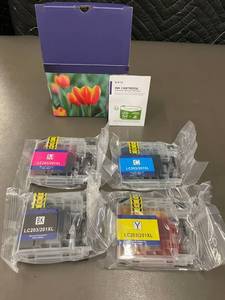lot 4 image: Set of 4 LC203201XL Ink Cartridges for Printer (BK, C, M, Y)