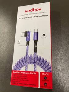 Vodbov USB C to USB C PD Fast Charging Braided Cable, 6ft