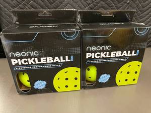 lot 43 image: Neonic Outdoor Pickleball Balls, 2 Boxes (4 Balls Each)