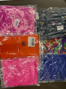 lot 70 image: Mixed Costume and Accessory Bundle  Halloween T-shirt, Feather Boas, Dress