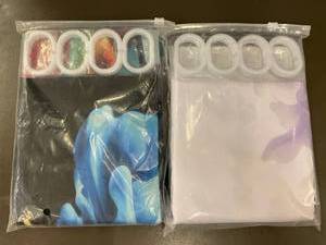 lot 98 image: Set of 2 Shower Curtains with Hooks, 60 x 72