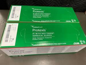 lot 101 image: Cardinal Health Protexis PI Surgical Gloves, 7.5, 2 Boxes (100 Gloves)