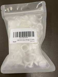 lot 106 image: 100 PCS Glue Rings (F Type, White) for Salon or Spa Use