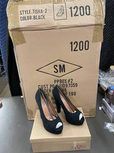 lot 110 image: 12 Pairs of Black High Heels from 6.5 to size 11