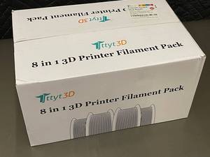 lot 160 image: Ttyt3D 8 Spools 3D Printer PLA Filament Bundle, 1.75mm, Mixed Colors