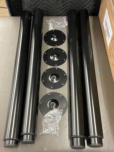 lot 198 image: Adjustable Height Black Table Legs Set, 4-Pack