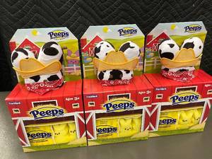 lot 20 image: Set of 4 Peeps Plush Cowboys with Marshmallow Candies