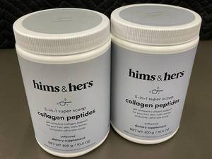 lot 307 image: Set of 2 Hims & Hers 5-in-1 Collagen Peptides Dietary Supplement 300g