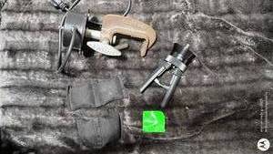 lot 9 image: Century C-Clamp with Light Socket and SpeedLevel 100mm Camera Mount