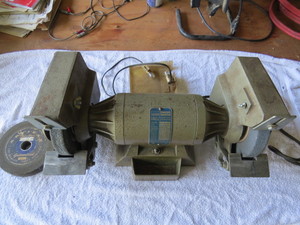 lot 2 image: Montgomery Ward Ball Bearing Bench Grinder