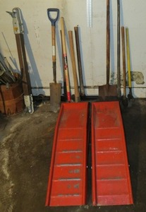 lot 33 image: Mixed Lot of hand Tools and Car Ramps