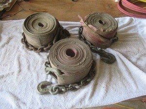 lot 62 image: Mixed Lot of Winch Straps with Chain Anchors